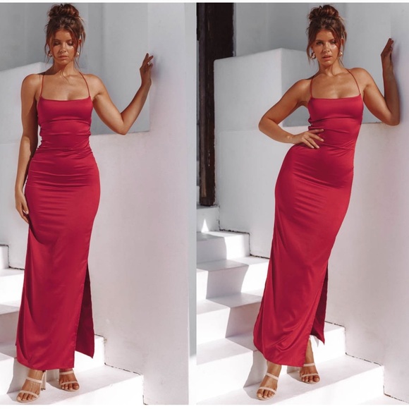 Manhattan Slip Formal Dress Wine 